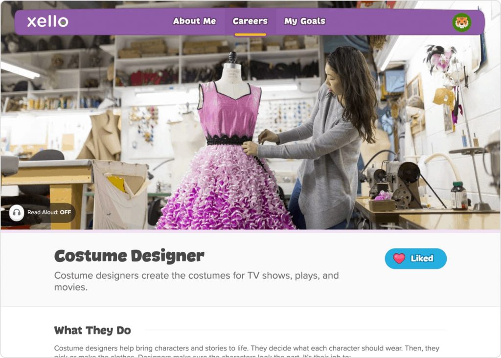 Costume designer career screen