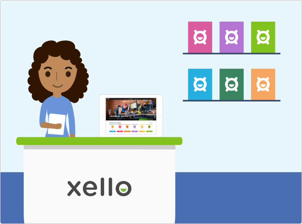 Illustration of Xello conference booth