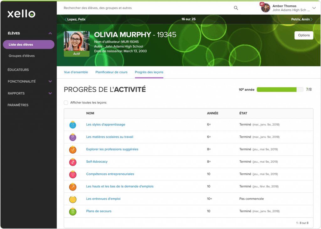 FR_EDU_Student Profile Lesson Progress