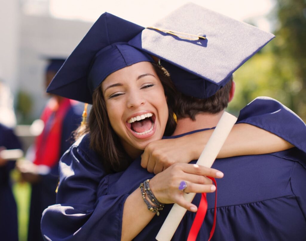 Photo of student graduating from college