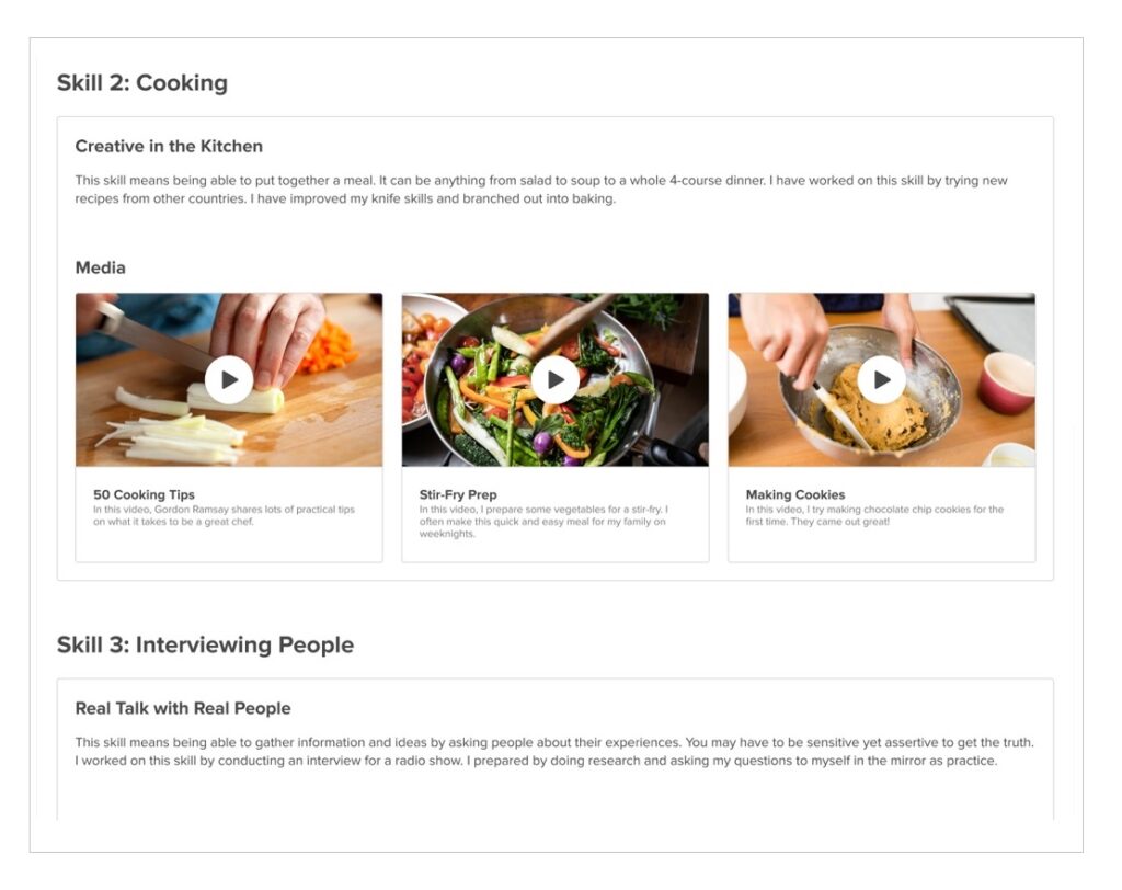 Xello portfolios screen - image 3